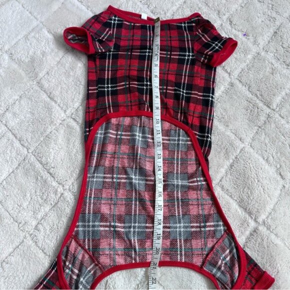 Merry Lane | Red and Black Plaid Christmas Pet Pajamas | Size Large - Picture 7 of 7